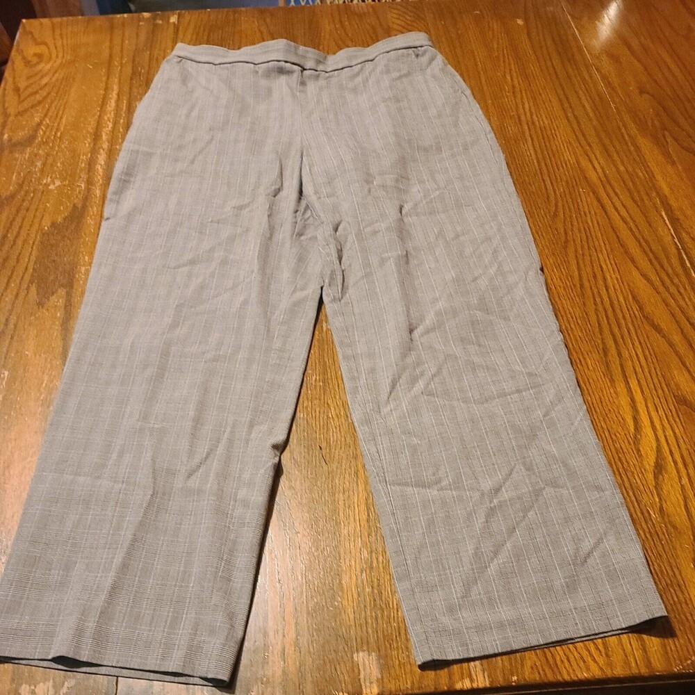 Sag Harbor Womens Stretch brown Plaid Straight Leg Dress Pants Size 14